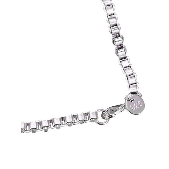 Sterling Silver Plated Box Link Bar Bracelet - Picture 6 of 6